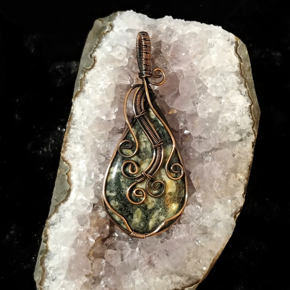 Nwot Large Statement Wire Wrapped Natural Agate S… - image 6